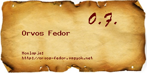 Orvos Fedor névjegykártya